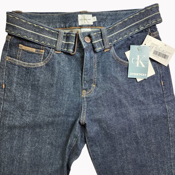 Calvin Klein Womens Low Rise Bootcut Jeans Size 2 Stretch Denim Dark Wash New - Picture 5 of 10